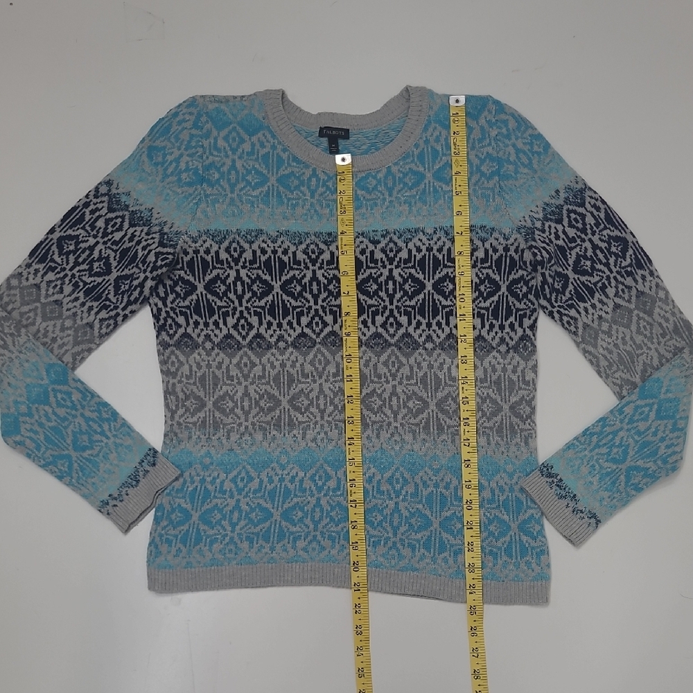 Talbots Sweater Crewneck Patterned Cable Knit Pul… - image 7